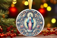 Round Christmas Ornament Sublimation|Clipart Product Image 2