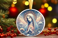 Round Christmas Ornament Sublimation|Clipart Product Image 2