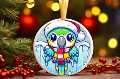 Round Christmas Ornament Sublimation|Clipart Product Image 2