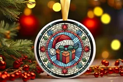 Round Christmas Ornament Sublimation|Clipart Product Image 2