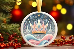 Round Christmas Ornament Sublimation|Clipart Product Image 2