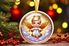 Round Christmas Ornament Sublimation|Clipart Product Image 2