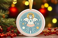 Round Christmas Ornament Sublimation|Clipart Product Image 2