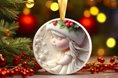 3D Marzipan Christmas Fairy Round PNG Product Image 3