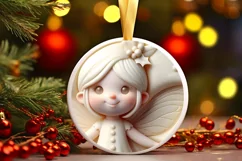 3D Marzipan Christmas Fairy Round PNG Product Image 3