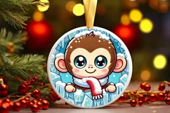 Round Christmas Ornament Sublimation|Clipart Product Image 2