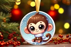 Round Christmas Ornament Sublimation|Clipart Product Image 2