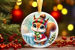 Round Christmas Ornament Sublimation|Clipart Product Image 2
