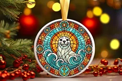Round Christmas Ornament Sublimation|Clipart Product Image 1