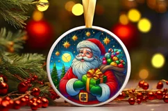 Round Christmas Ornament Sublimation|Clipart Product Image 1