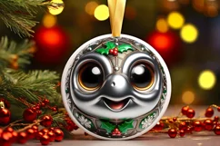 Turtle Christmas Round Ornament Sublimation PNG Product Image 3
