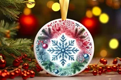 Round Christmas Ornament Sublimation|Clipart Product Image 1