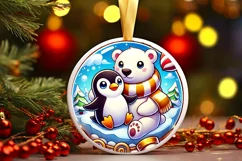 Round Christmas Ornament Sublimation|Clipart Product Image 2