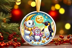 Round Christmas Ornament Sublimation|Clipart Product Image 2