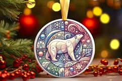 Round Christmas Ornament Sublimation|Clipart Product Image 1