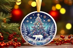 Round Christmas Ornament Sublimation|Clipart Product Image 1