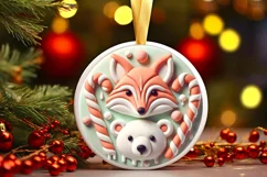 Round Christmas Ornament Sublimation|Clipart Product Image 2