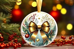 Round Christmas Ornament Sublimation|Clipart Product Image 2