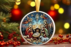 Round Christmas Ornament Sublimation|Clipart Product Image 2
