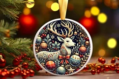 Round Christmas Ornament Sublimation|Clipart Product Image 2