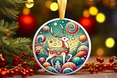 Round Christmas Ornament Sublimation|Clipart Product Image 2