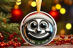 Shiny Christmas Christmass Tree Round Ornament Sublimation Product Image 1