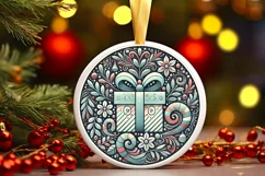 Round Christmas Ornament Sublimation|Clipart Product Image 2