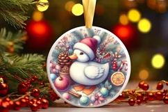 Round Christmas Ornament Sublimation|Clipart Product Image 2