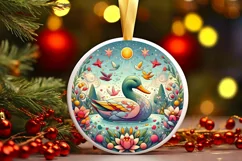 Round Christmas Ornament Sublimation|Clipart Product Image 2