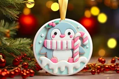 Round Christmas Ornament Sublimation|Clipart Product Image 2