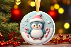 Round Christmas Ornament Sublimation|Clipart Product Image 2