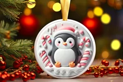 Round Christmas Ornament Sublimation|Clipart Product Image 2