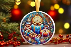 Round Christmas Ornament Sublimation|Clipart Product Image 2