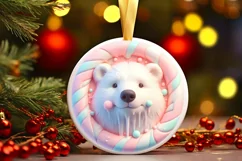 Round Christmas Ornament Sublimation|Clipart Product Image 1