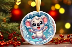 Round Christmas Ornament Sublimation|Clipart Product Image 2