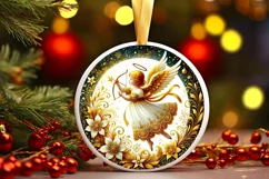 Round Christmas Ornament Sublimation|Clipart Product Image 2