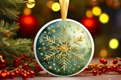 Round Christmas Ornament Sublimation|Clipart Product Image 1