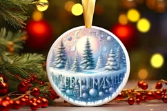 Round Christmas Ornament Sublimation|Clipart Product Image 1