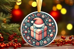 Round Christmas Ornament Sublimation|Clipart Product Image 1