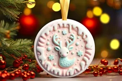 Round Christmas Ornament Sublimation|Clipart Product Image 1