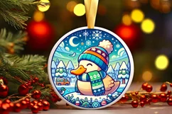 Round Christmas Ornament Sublimation|Clipart Product Image 1