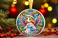 Round Christmas Ornament Sublimation|Clipart Product Image 2
