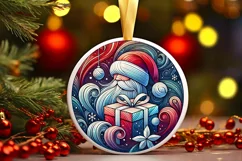 Round Christmas Ornament Sublimation|Clipart Product Image 1