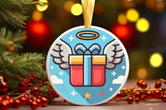 Round Christmas Ornament Sublimation|Clipart Product Image 2