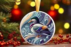 Round Christmas Ornament Sublimation|Clipart Product Image 2