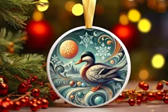 Round Christmas Ornament Sublimation|Clipart Product Image 2