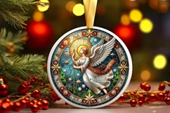 Round Christmas Ornament Sublimation|Clipart Product Image 2