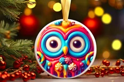 Round Christmas Ornament Sublimation|Clipart Product Image 2