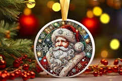 Round Christmas Ornament Sublimation|Clipart Product Image 2