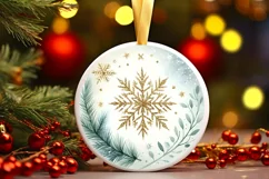 Round Christmas Ornament Sublimation|Clipart Product Image 1